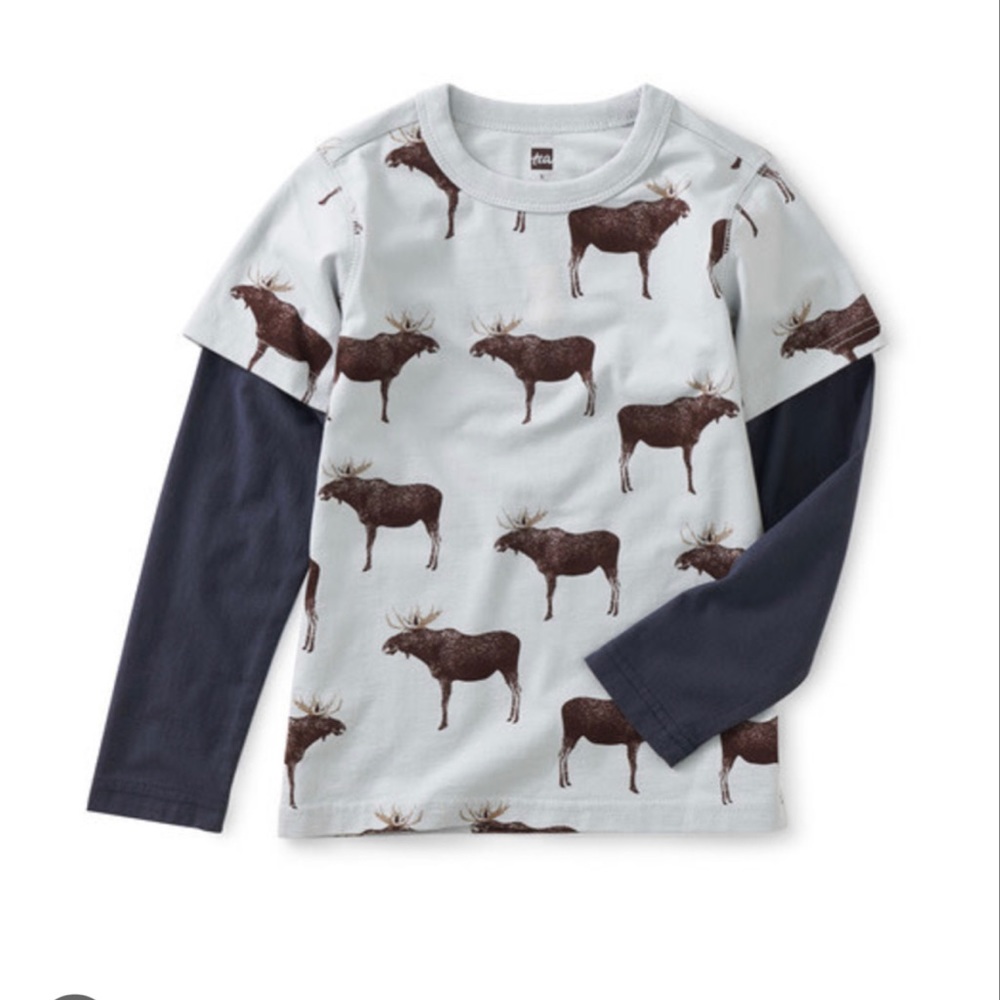 Tea Collection Layered Moose Tee 10 EUC